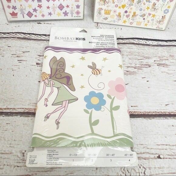 BOMBAY KIDS Fairy Princess Wall Decal Stickers and Border - Picture 5 of 6